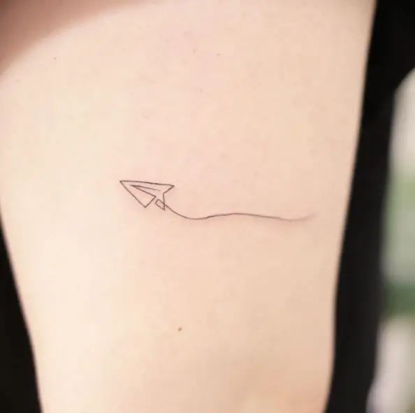 Flying Paper Plane Tattoo Design
