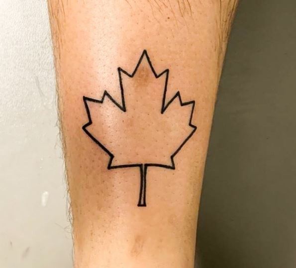 Geometric Maple Leaf Tattoo