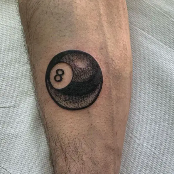 Lines and Dots 8 Ball Tattoo