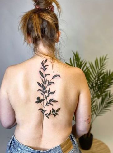 Long Leaf Back Tattoo