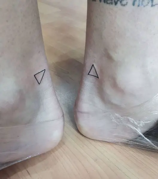 Mini Double Triangle Ankle Tattoo