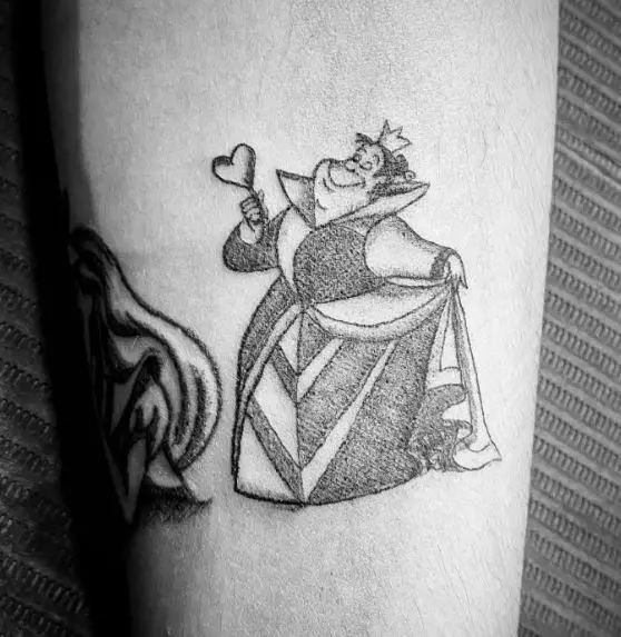 Mini Queen of Hearts From Alice in Wonderland Tattoo
