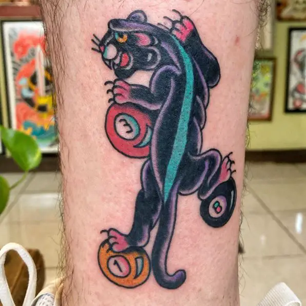 Panther and 8 Ball Tattoo Piece