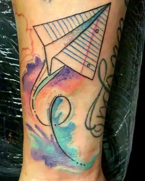 Paper with Colored Smoke Forearm Tattoo