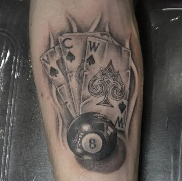 Playing Cards and 8 Ball Tattoo