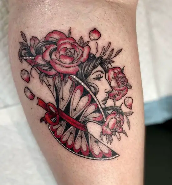 Queen of Hearts Bouquet Tattoo Piece