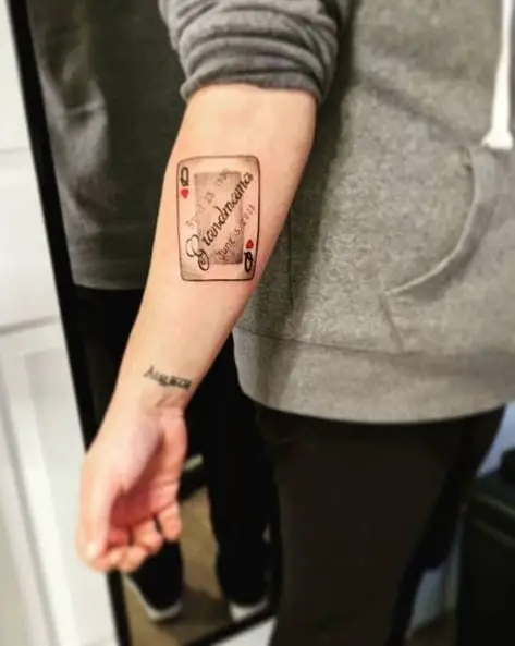 Queen of Hearts Playing Card Tattoo