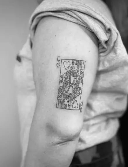 Queen of Hearts Playing Cards Tattoo Design