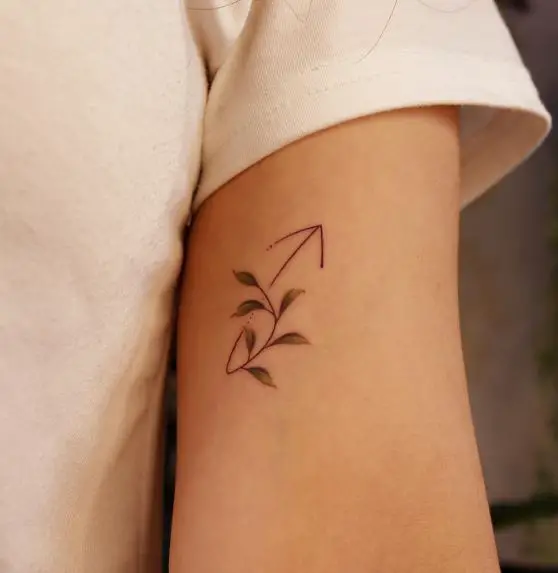 Sagittarius Leaf Arm Tattoo