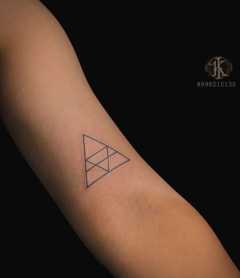 Simple Lines Double Triangle Tattoo