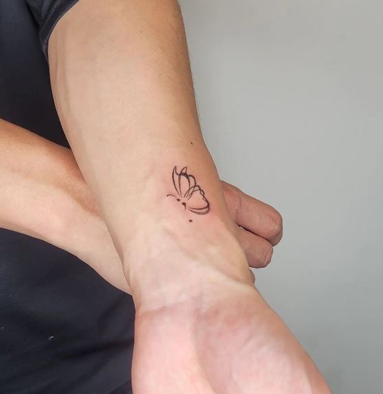 Simple Semicolon Butterfly Tattoo