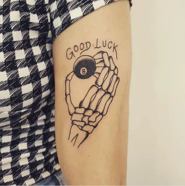 Skeleton Hands with 8 Ball Tattoo