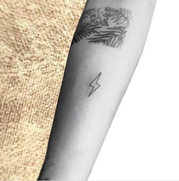 Small and Simple Lightning Bolt Forearm Tattoo