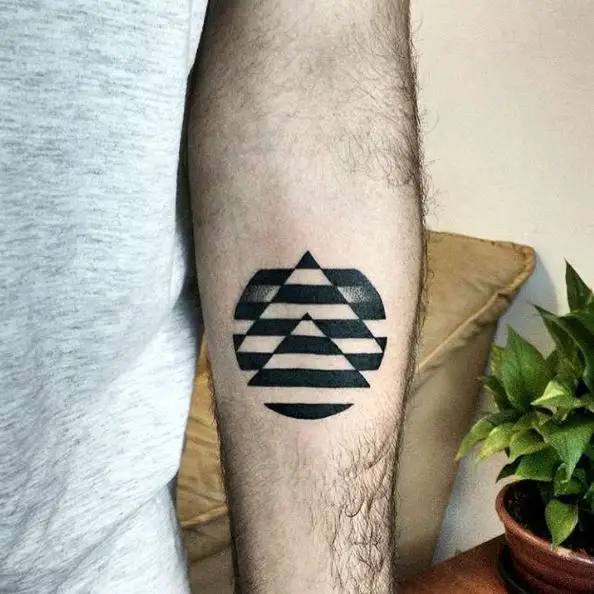 Stripes Double Triangle Tattoo Piece