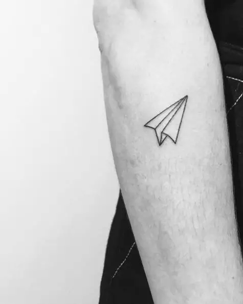 Tiny Paper Plane Tattoo on Hand