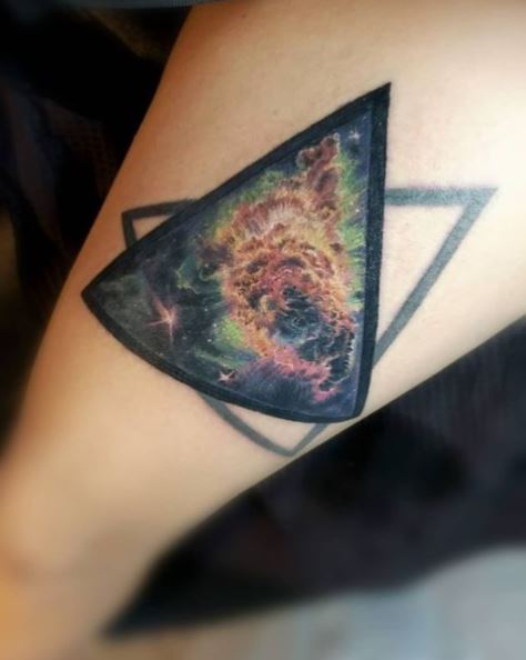 Universe Double Triangle Tattoo Piece