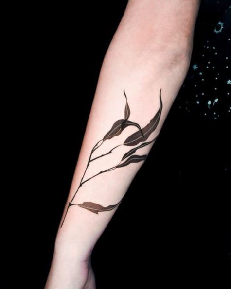 Withered Leaf Forearm Tattoo