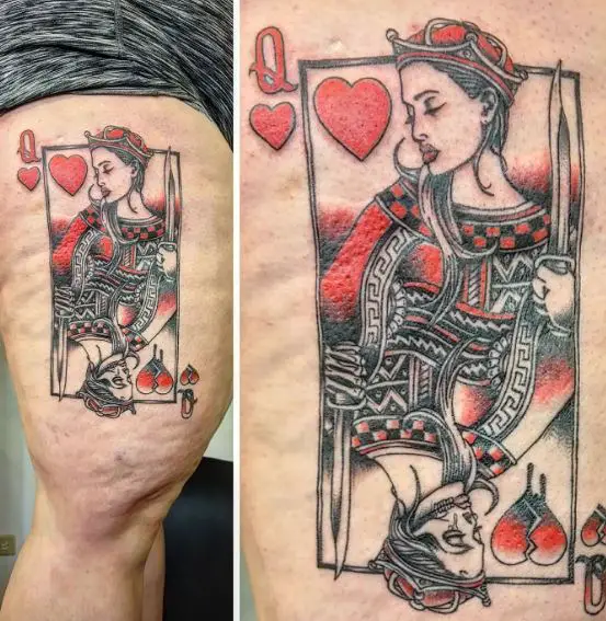 Zombie Queen of Hearts Tattoo