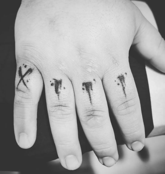 Roman Number 13 Knuckles Tattoo