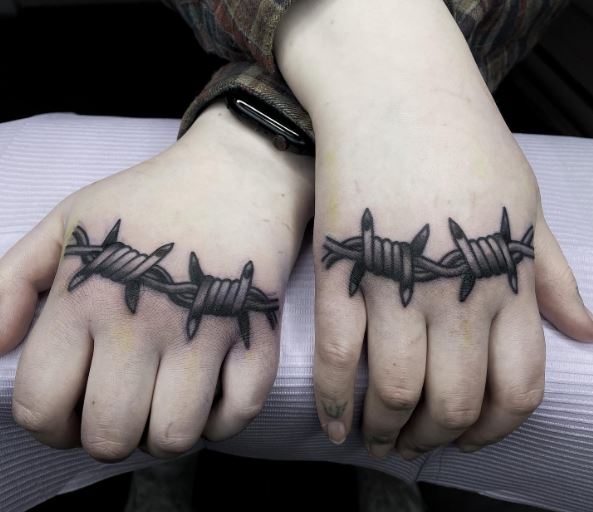 Barb Wire Knuckles Tattoo