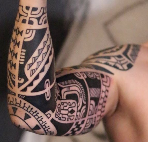 Samoan Ornament Arm Sleeve Tattoo