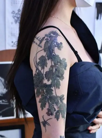 Branches with Leaves Arm Tattoo