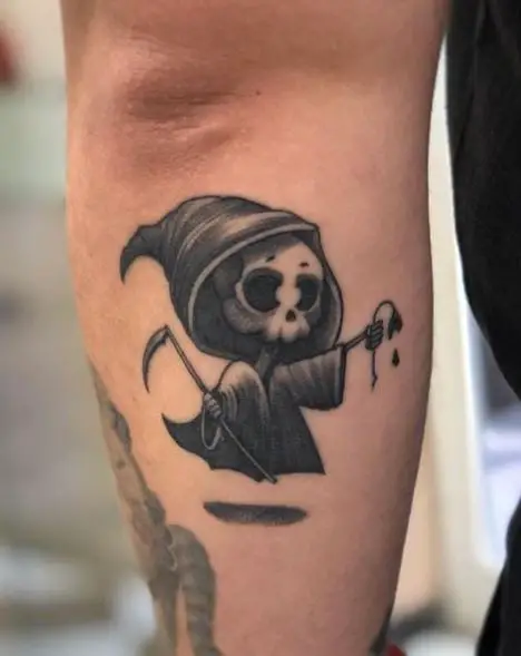 Death Ghost and Dead Rose Forearm Tattoo