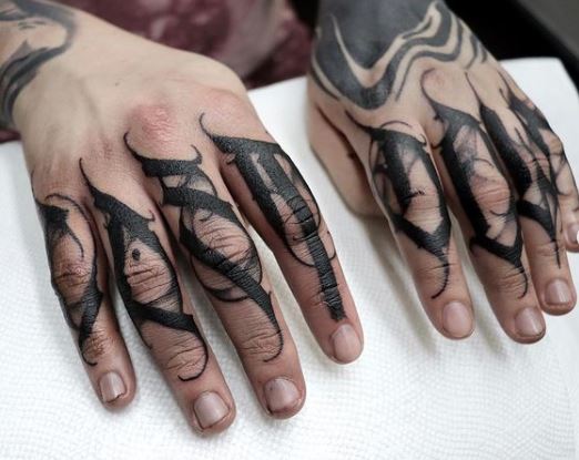 Bold CAST DOWN Knuckles Tattoo