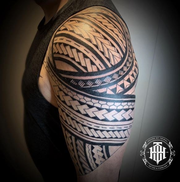 Samoan Symbols Biceps Tattoo