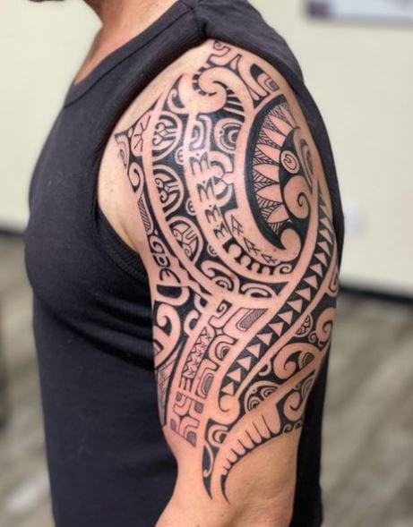 Samoan Tribal Biceps Tattoo