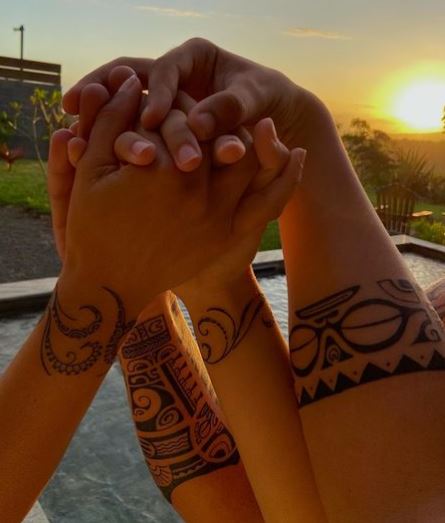 Samoan Symbols Forearm Band Tattoos