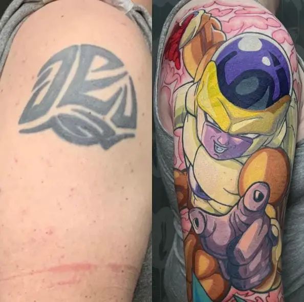 Cartoon Character Arm Sleeve Tattoo