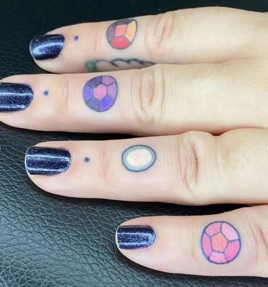 Crystal Gems Symbols Knuckles Tattoo
