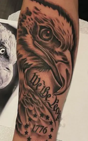 Eagle and We The People Arm Tattoo