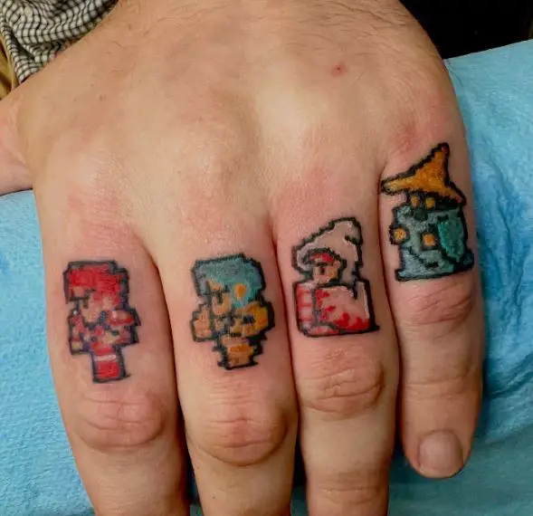 Final Fantasy Characters Knuckles Tattoo