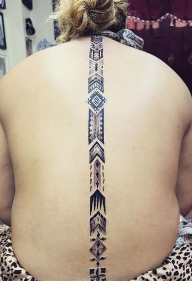 Samoan Patterns Spine Tattoo