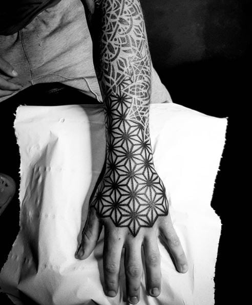 Geometric Mandala Hand to Knuckles Tattoo