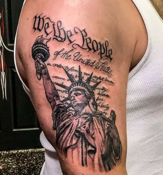Statue of Liberty and We The People Arm Tattoo