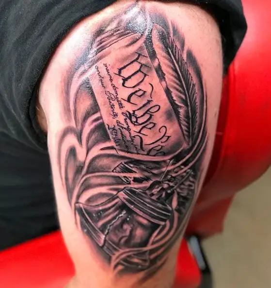 Liberty Bell and We The People Arm Tattoo