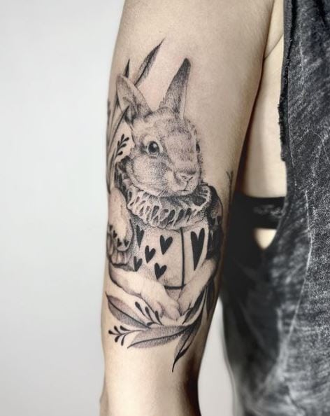 Alice in Wonderland Bunny Tattoo