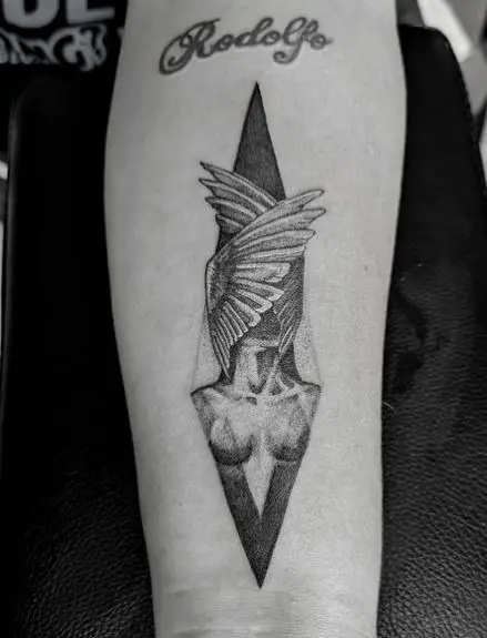 Angel Arrow Forearm Tattoo