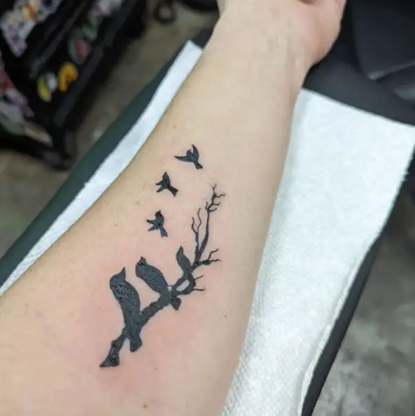 Black Birds Family Miscarriage Tattoo
