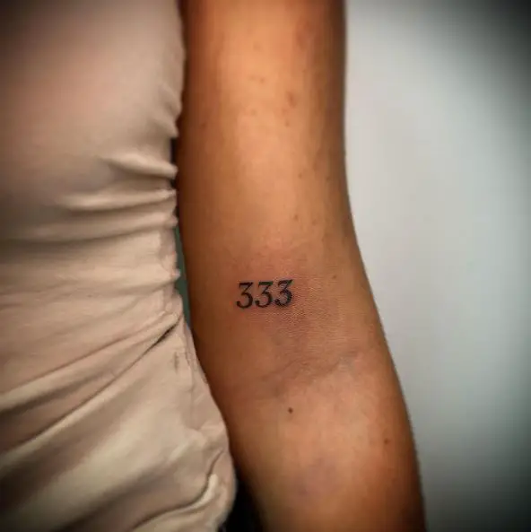 Black Ink 333 Arm Tattoo Piece