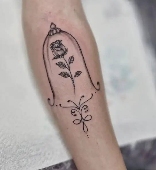 Black and Grey Rose Tattoo