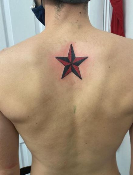 Checker black and white and red nautical star tattoo  Nautical star tattoos  Star tattoos Tattoos