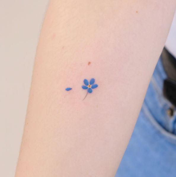 Blue Forget-Me-Not Tiny Tattoo Piece
