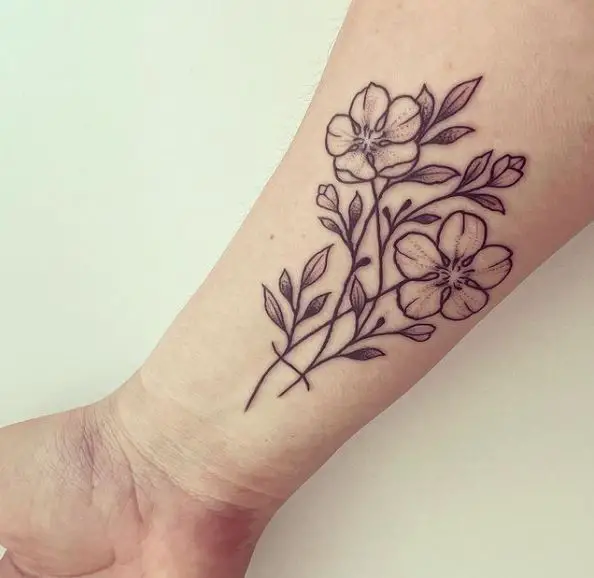Bold Line Forget Me Nots Forearm Tattoo