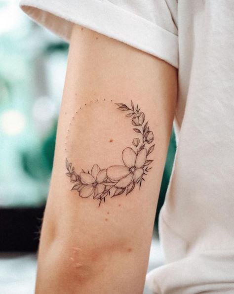 Delicate Wild Flowers Arm Tattoo