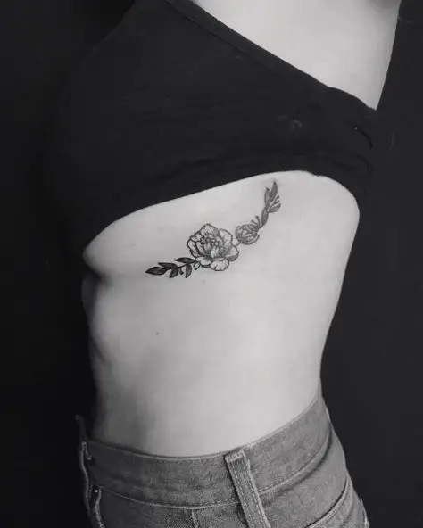 Floral Rib Tattoo Piece