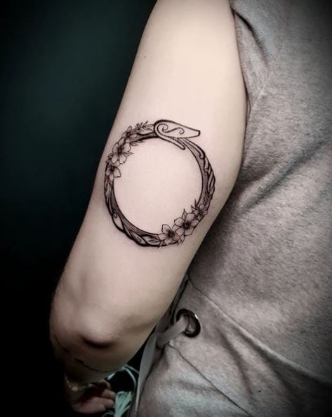 forearmtattoosnakewrappedaroundthearmfemininetattoos  Ouroboros  tattoo Around arm tattoo Tattoos